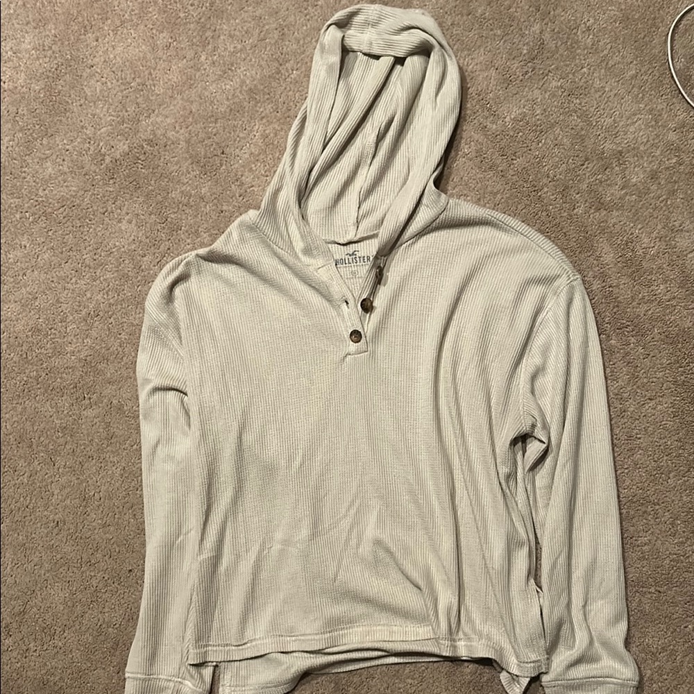 Hollister Cream Waffle Knit Henley